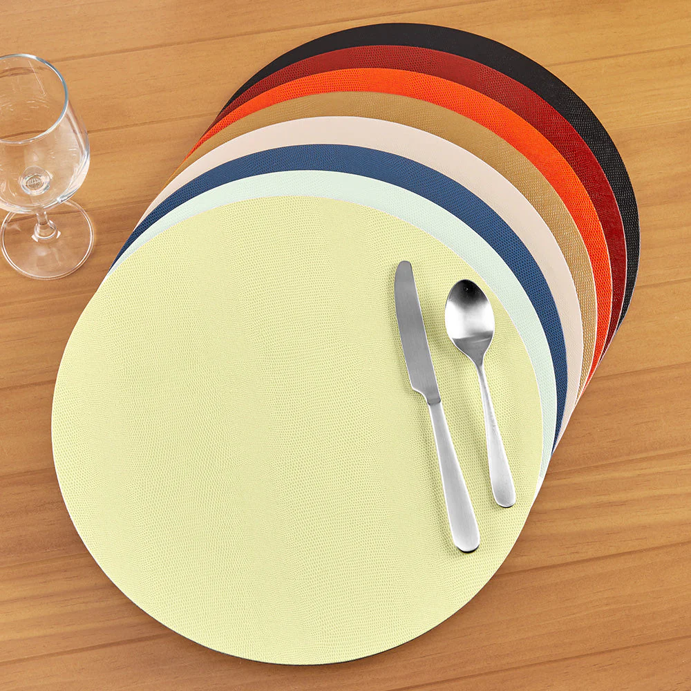 Caspari Lizard Felt-Backed Placemats, Round - Image 10