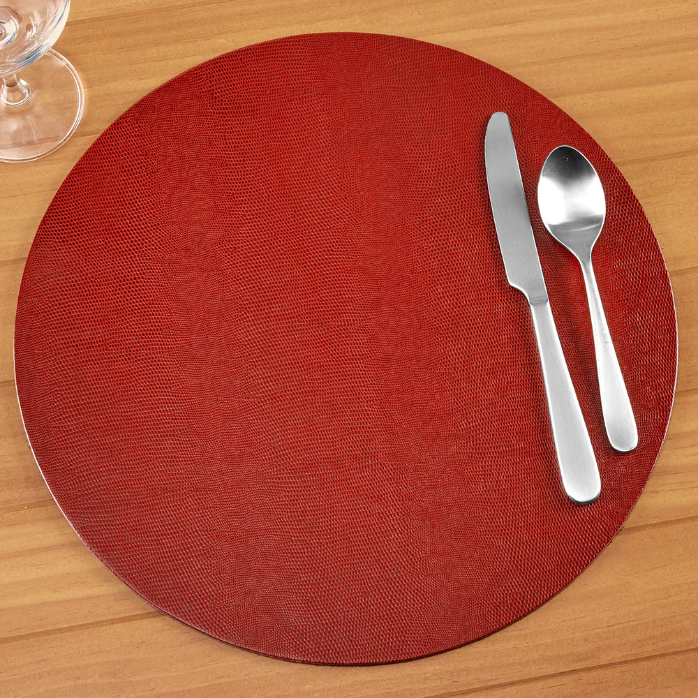 Caspari Lizard Felt-Backed Placemats, Round - Image 2