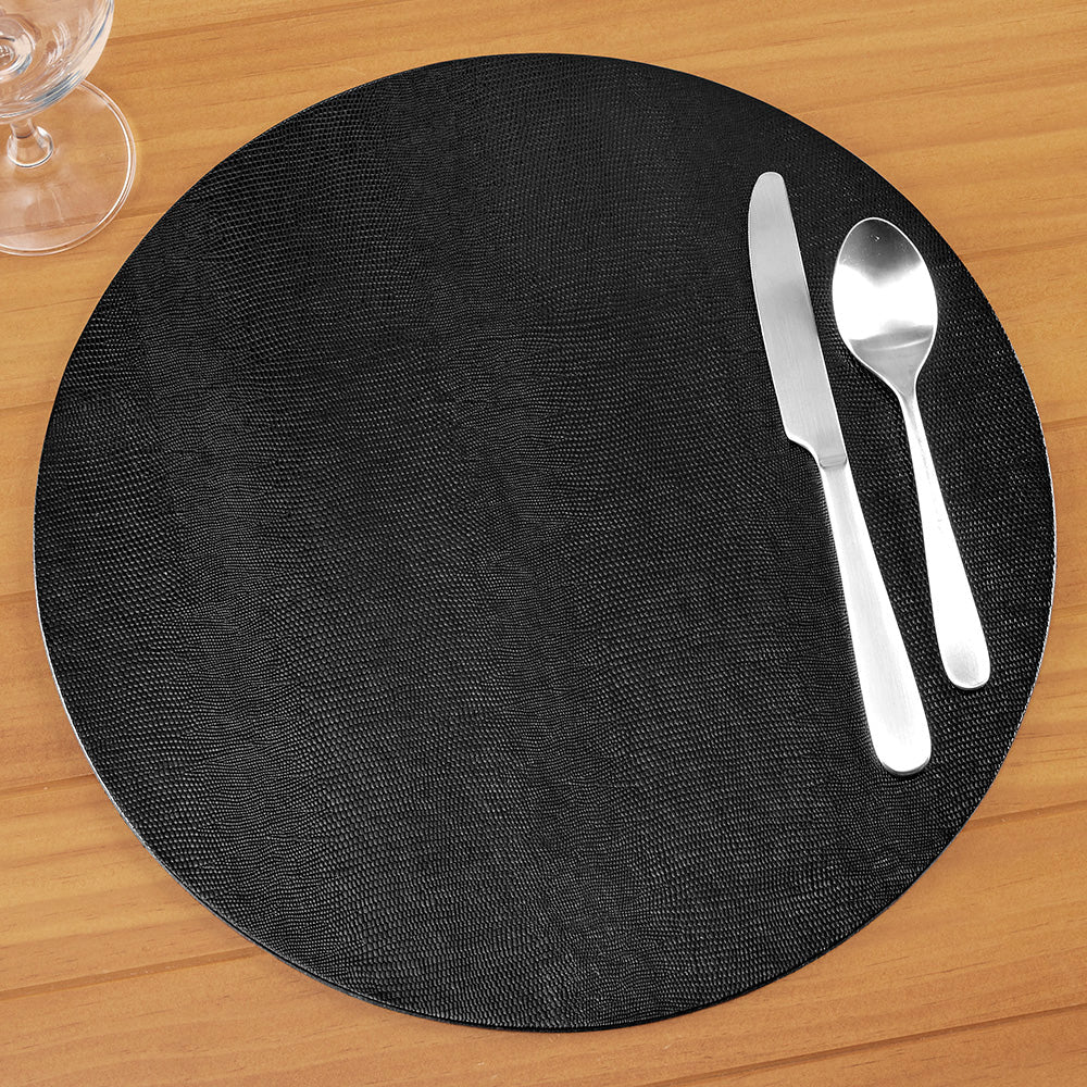 Caspari Lizard Felt-Backed Placemats, Round - Image 3