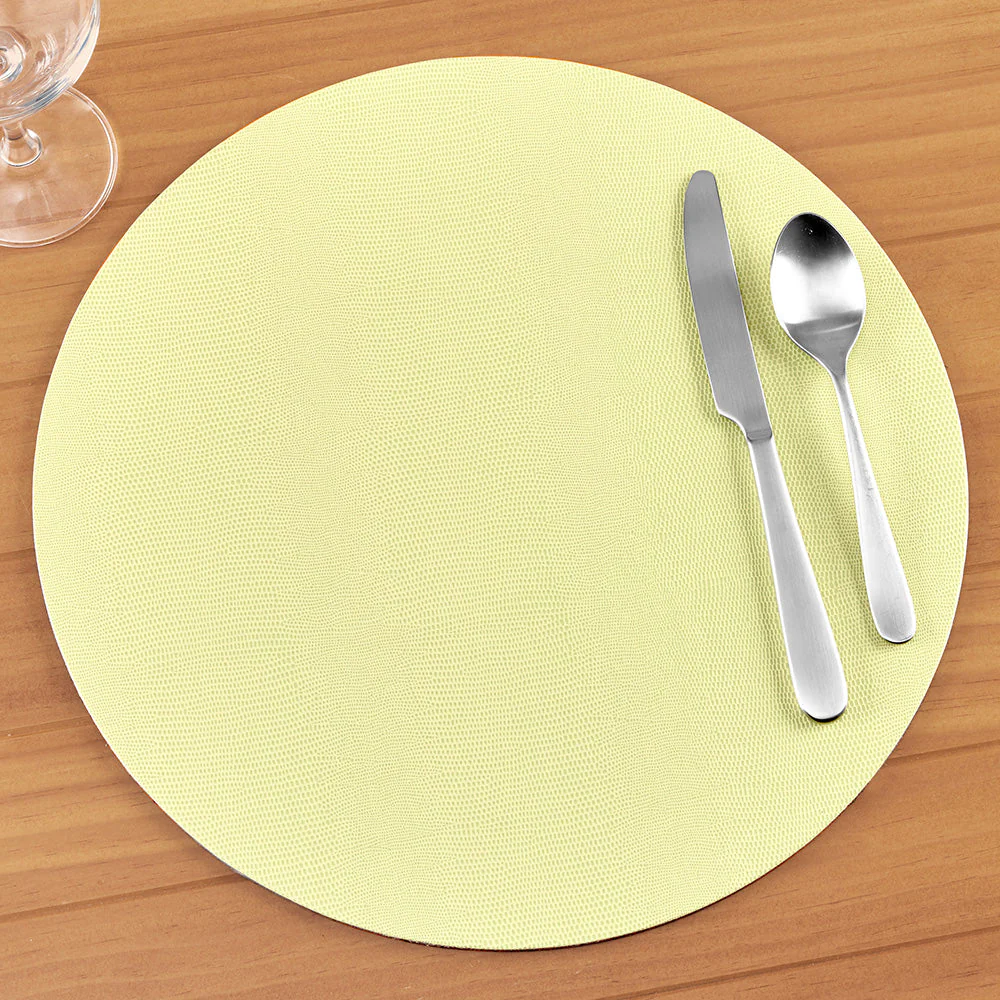 Caspari Lizard Felt-Backed Placemats, Round - Image 7