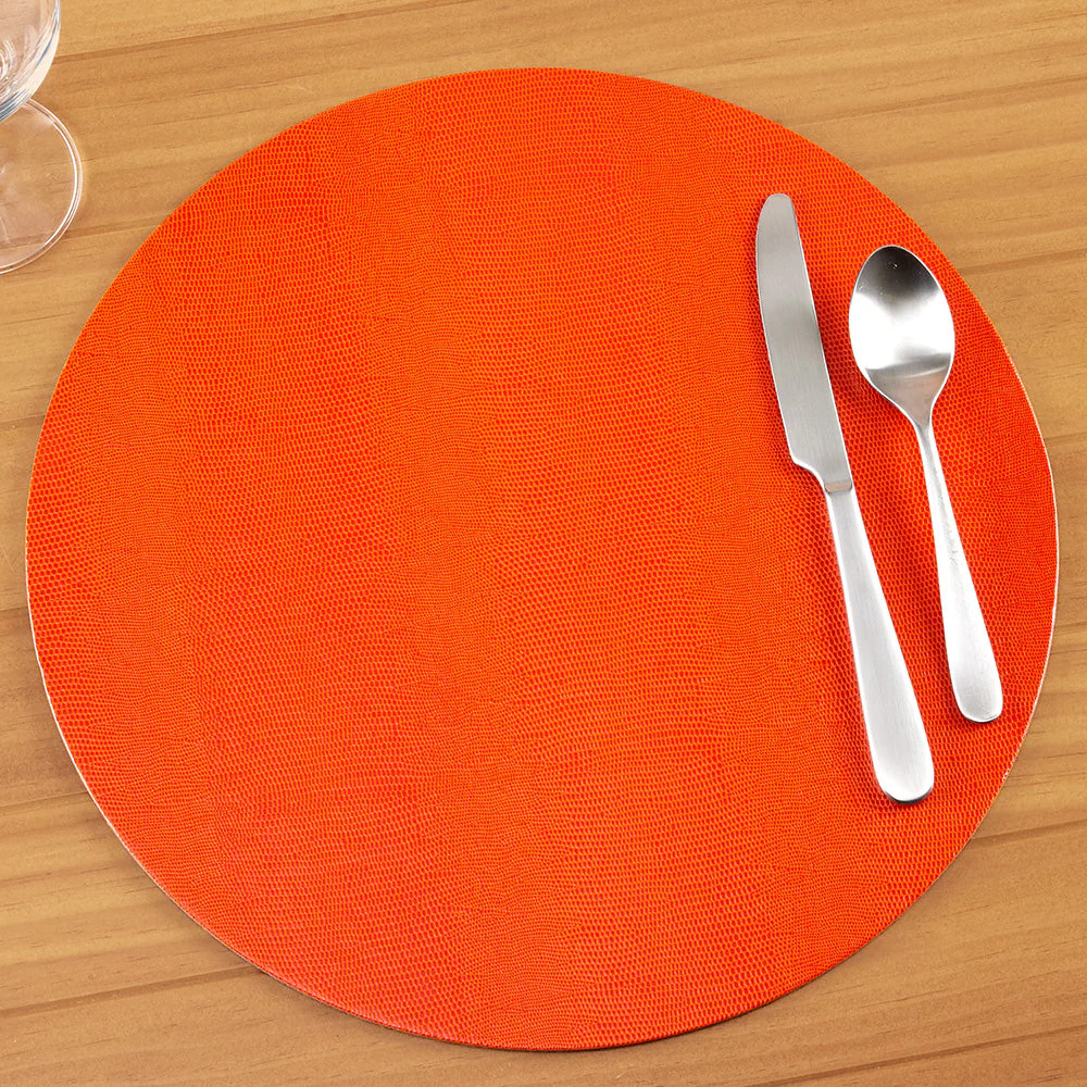 Caspari Lizard Felt-Backed Placemats, Round - Image 8
