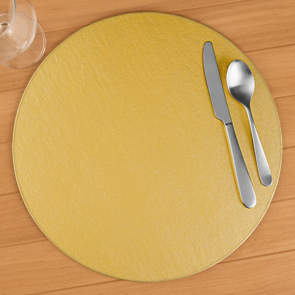 Caspari Luster Felt-Backed Placemats, Round - Image 2