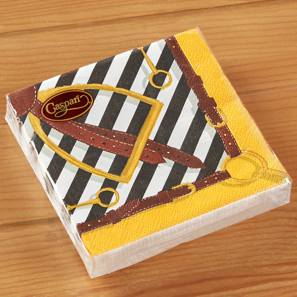 Caspari Paper Cocktail Napkins - Stirrups and Silks