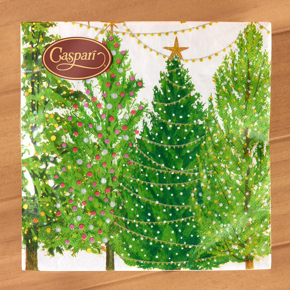 Caspari Paper Napkins, Christmas Trees