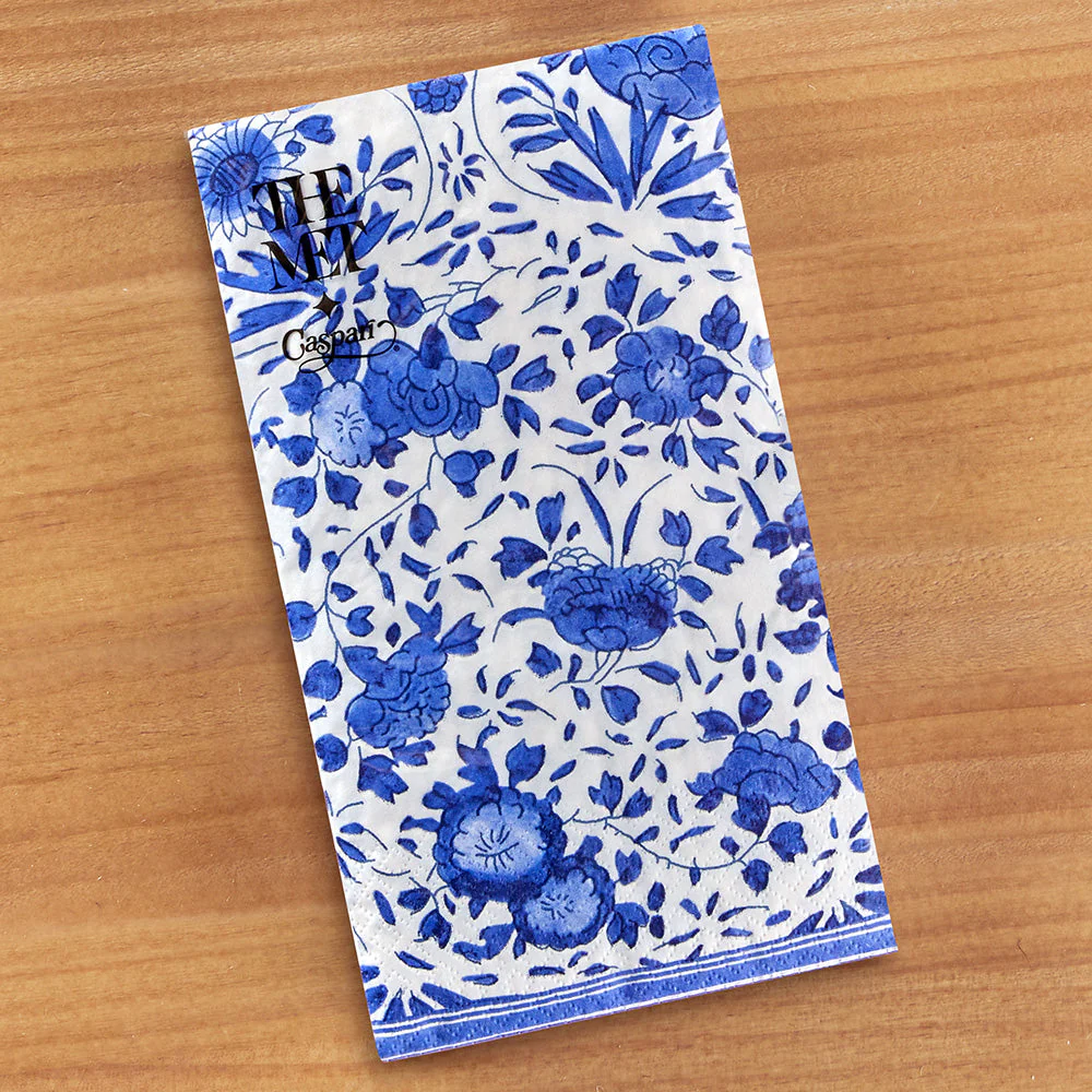 Caspari Paper Napkins & Guest Towels, Delft Blue - Image 3