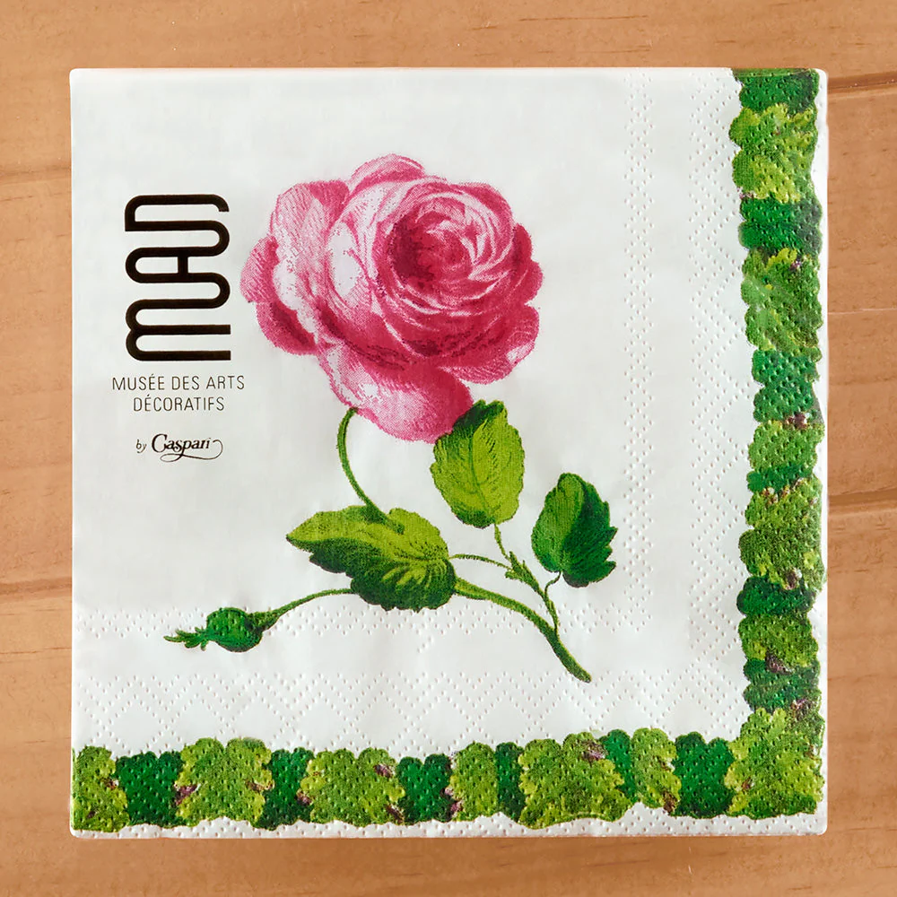 Caspari Paper Napkins, Rose Chic