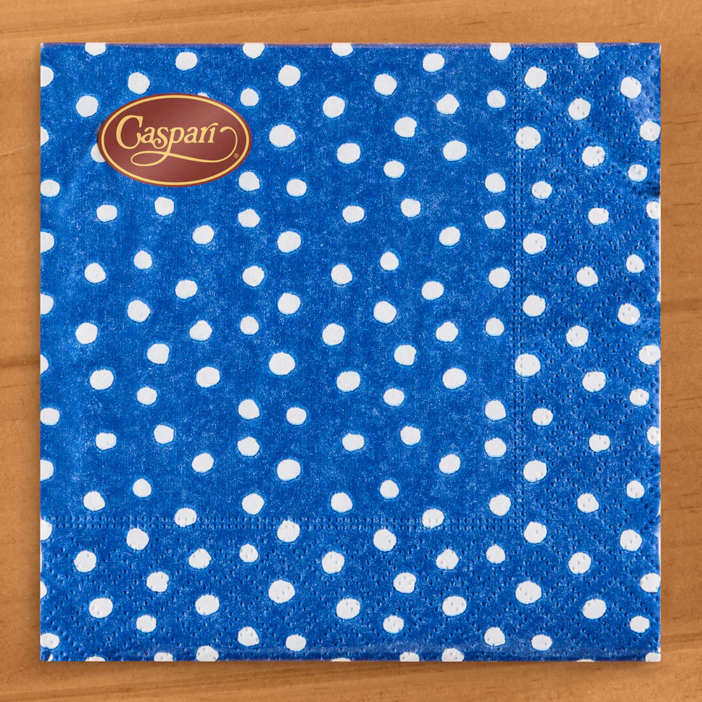 Caspari Paper Napkins, Small Dots in Blue