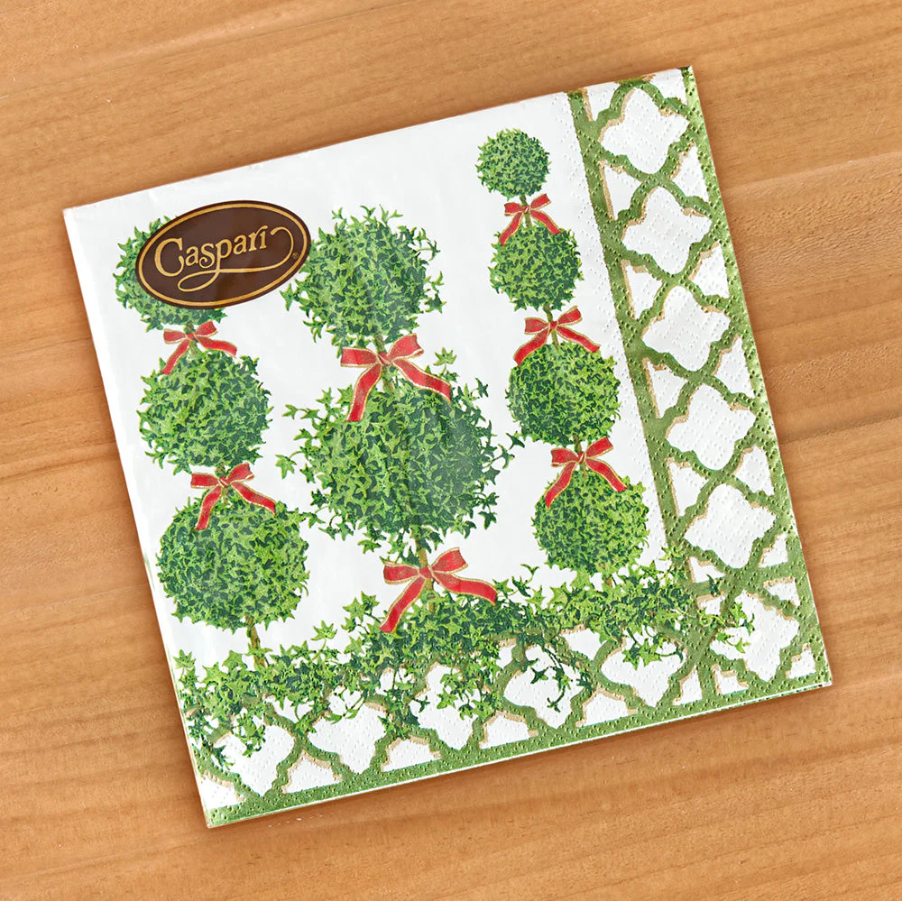 Caspari Paper Napkins, Topiaries - Image 2