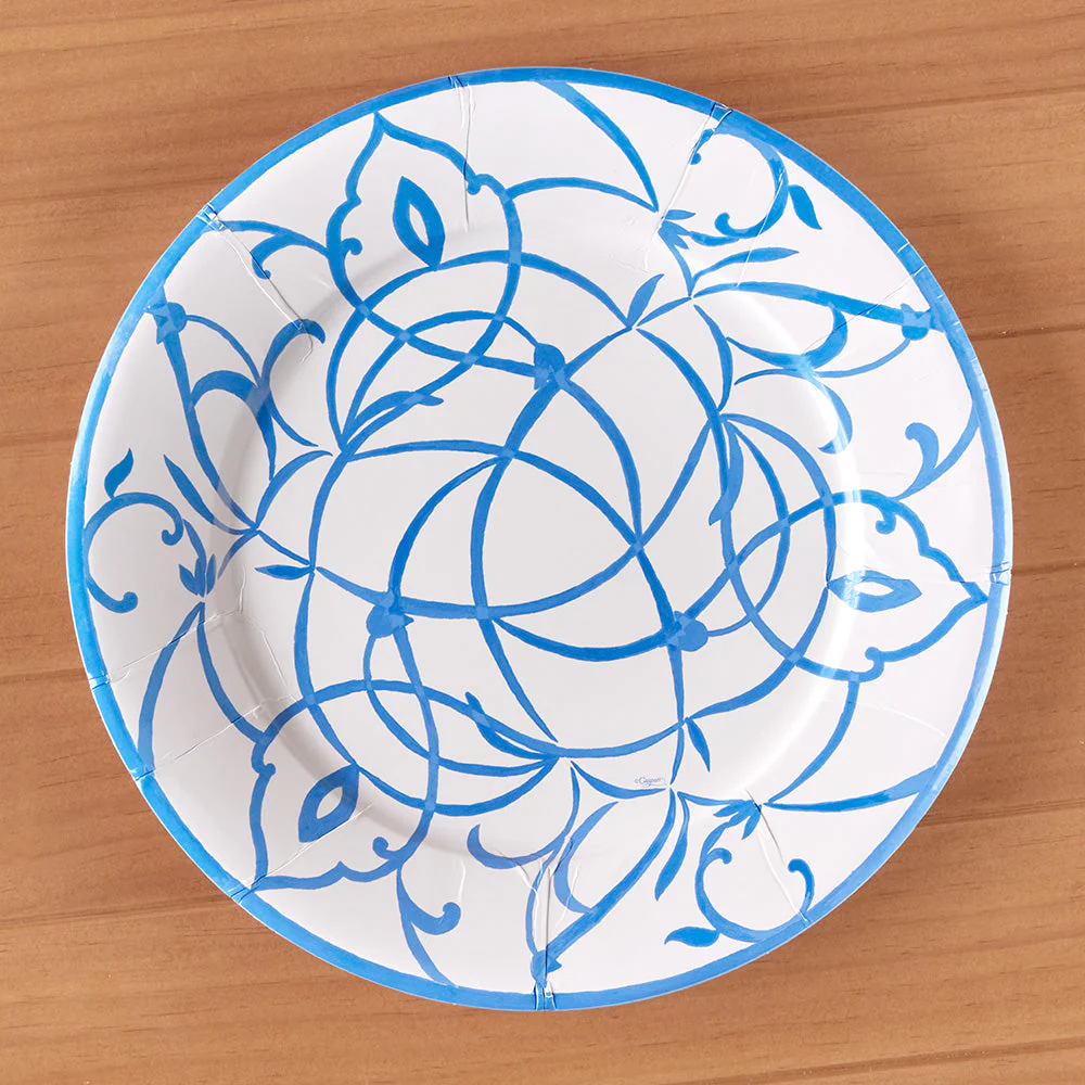 Caspari Paper Plates, Algarve Ceramic