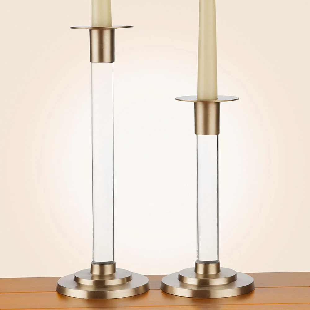 Caspari Resin & Brass Taper Candleholder - Image 2