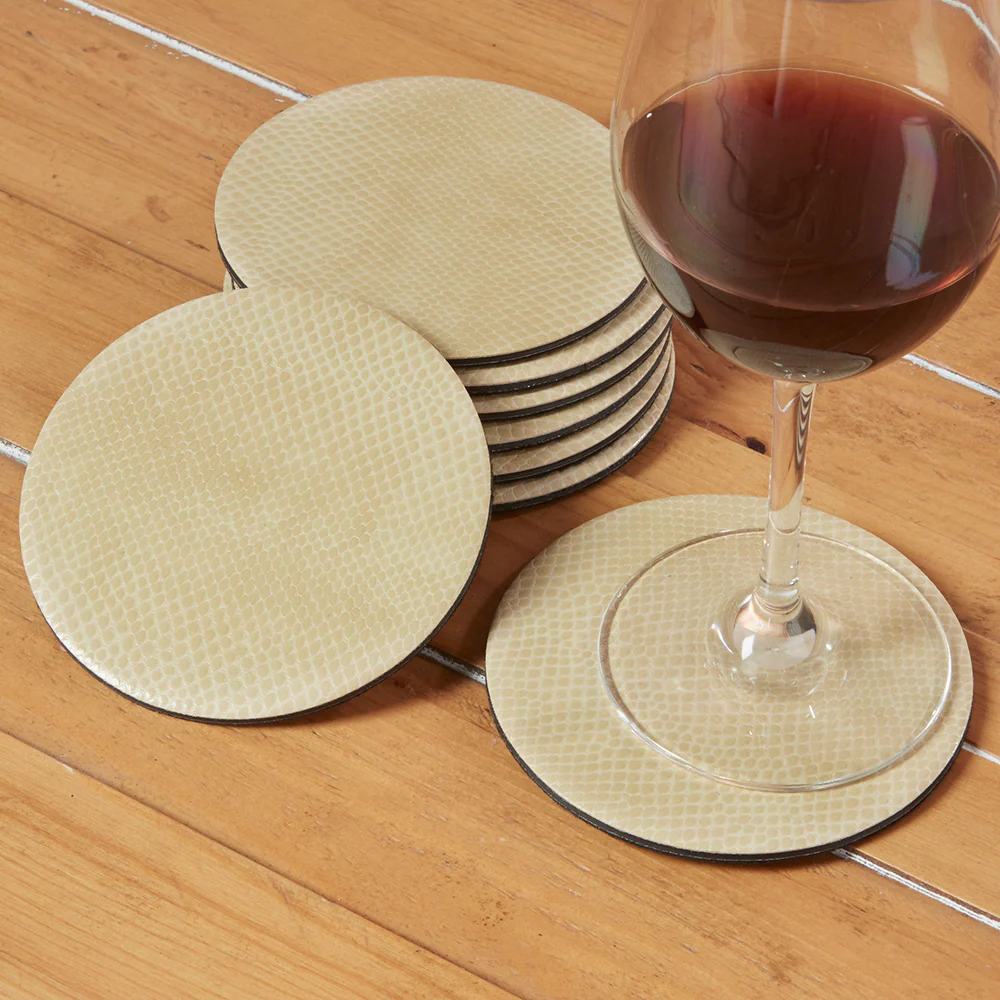 Caspari Snakeskin Felt Back Coasters - Image 4