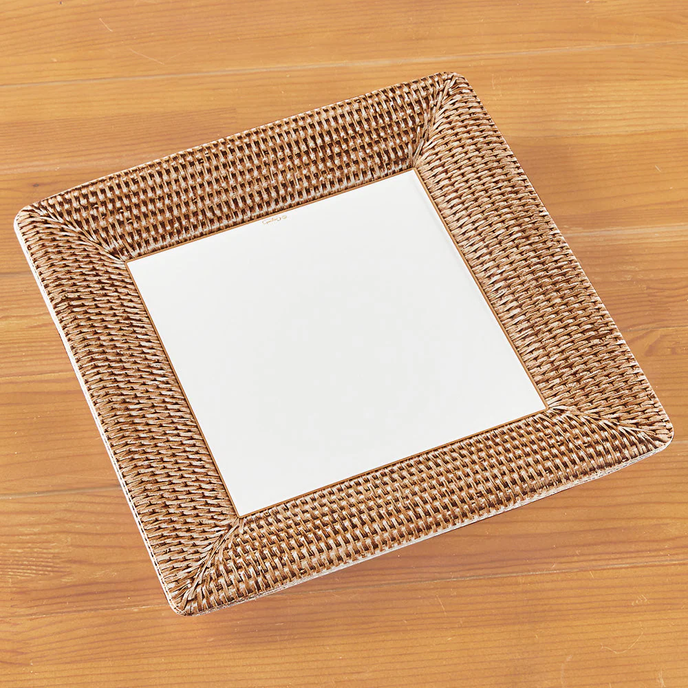 Caspari Square Paper Plates - Rattan - Image 3