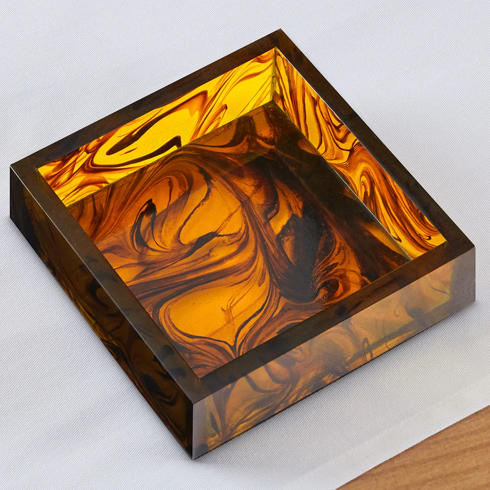 Caspari Tortoiseshell Resin Napkin Holders - Image 3