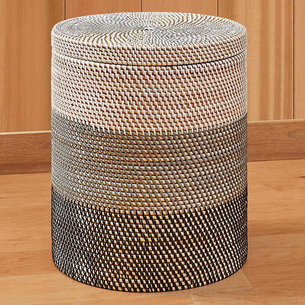 Catalina Woven Rattan Lidded Basket - Image 2