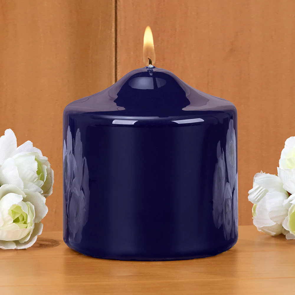 Ceralacca Lacquer Pillar Candles, Blue - Image 2
