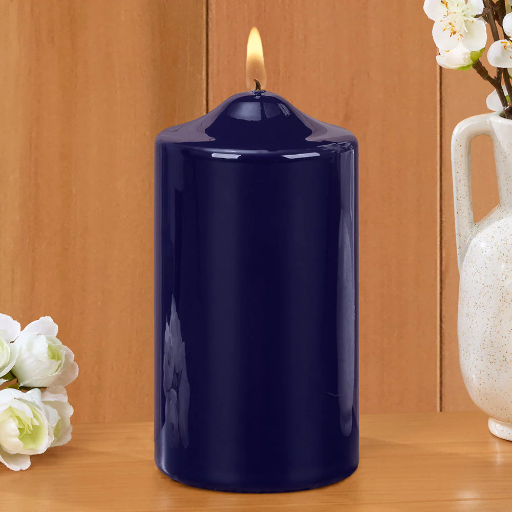 Ceralacca Lacquer Pillar Candles, Blue - Image 3