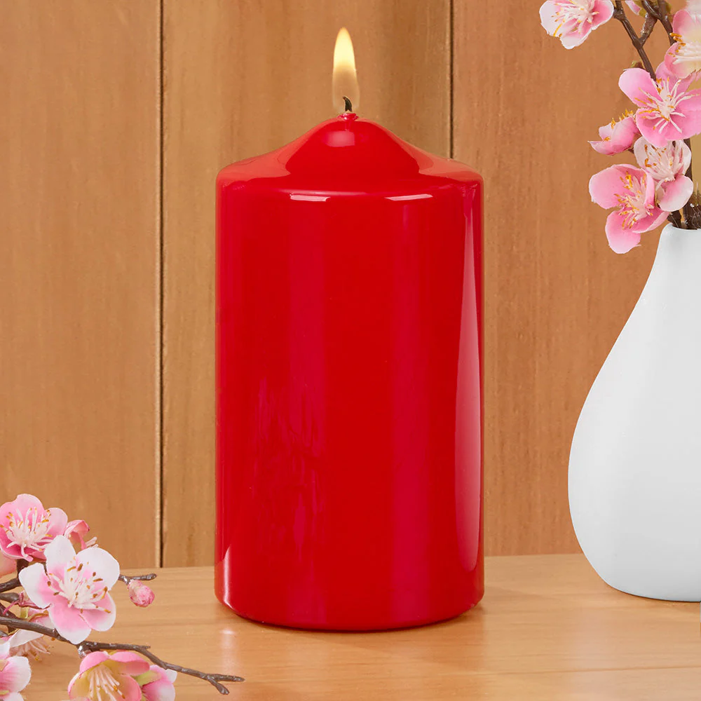 Ceralacca Lacquer Pillar Candles, Red - Image 3