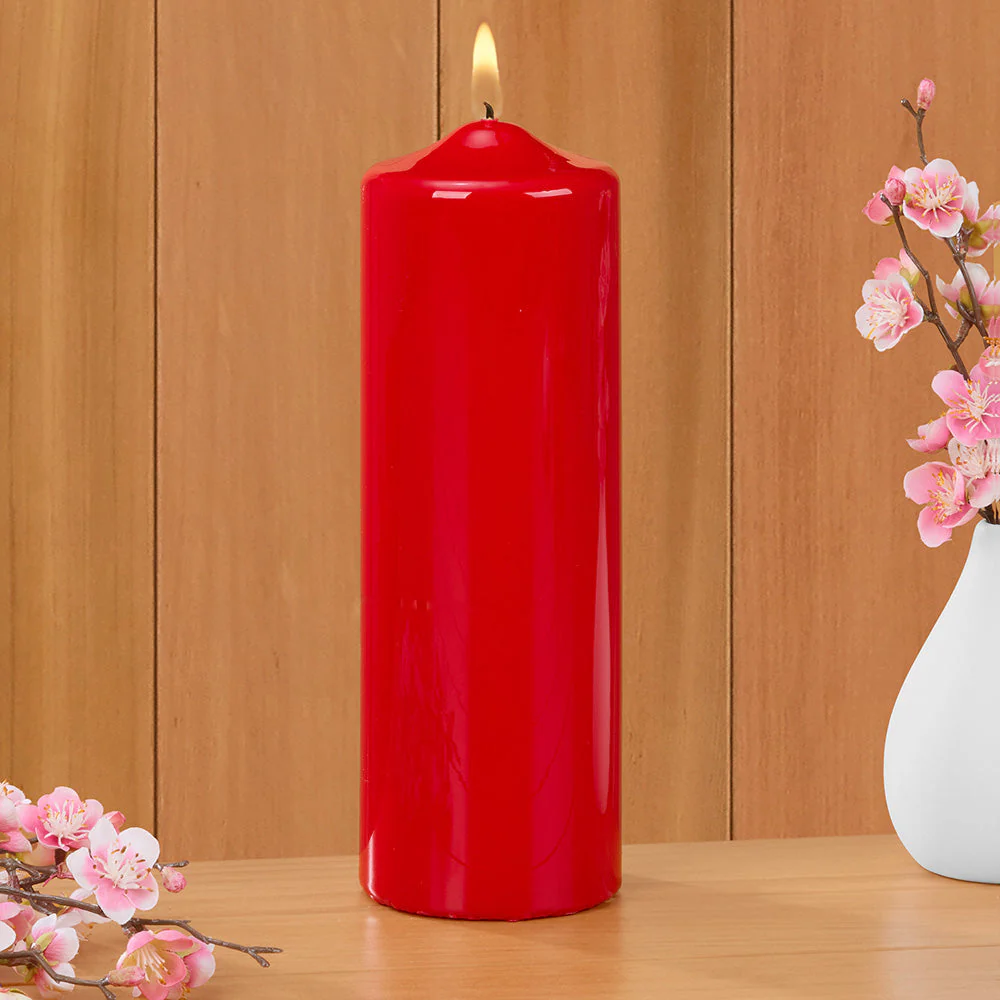 Ceralacca Lacquer Pillar Candles, Red - Image 4