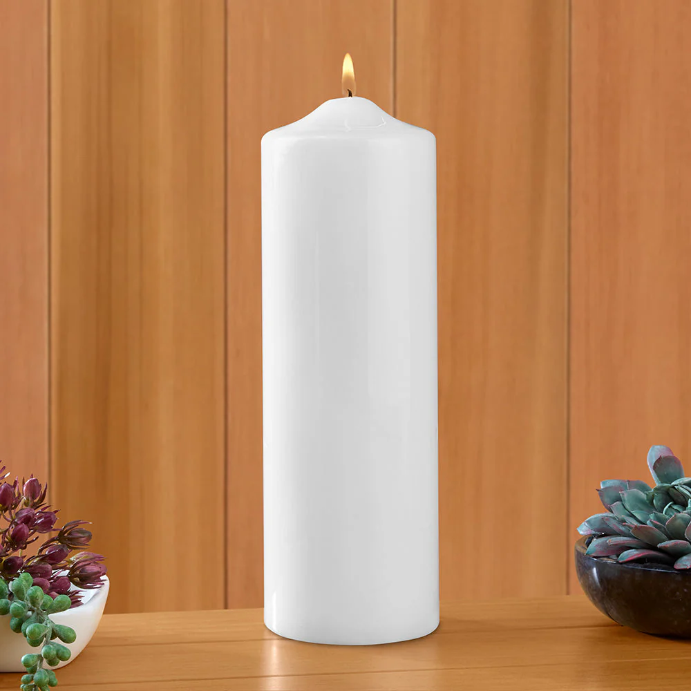 Ceralacca Lacquer Pillar Candles, White - Image 3