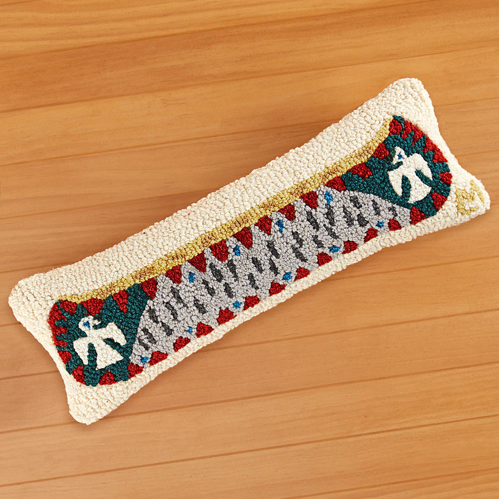 Chandler 4 Corners 24" x 8" Hooked Pillow, Eagle Longboat