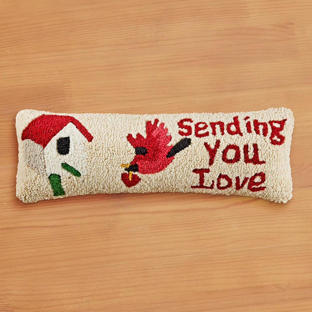 Chandler 4 Corners 24" x 8" Hooked Pillow, "Sending You Love" - Image 2