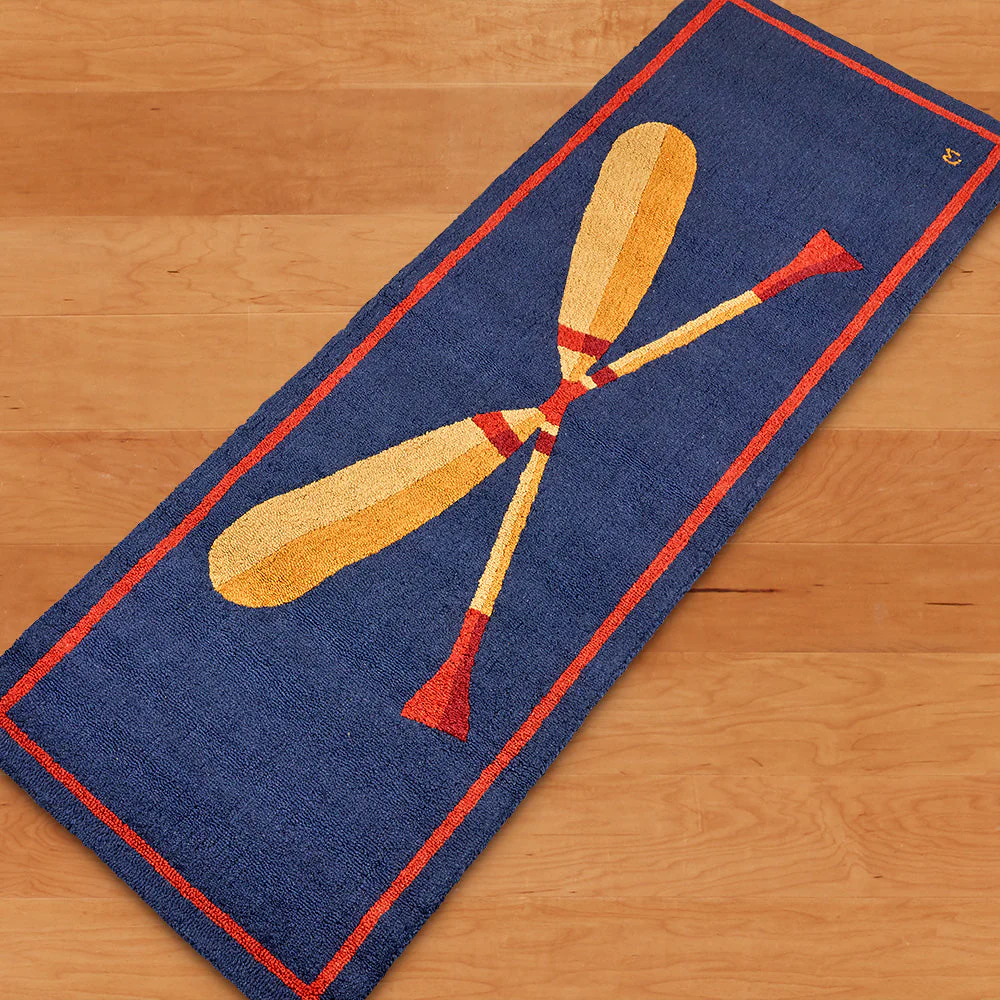 Chandler 4 Corners 2.5' x 8' Hooked Rug, Golden Paddles