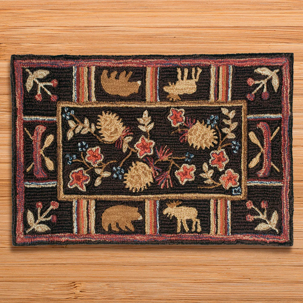 Chandler 4 Corners 2' x 3' Hooked Rug, Night Moose