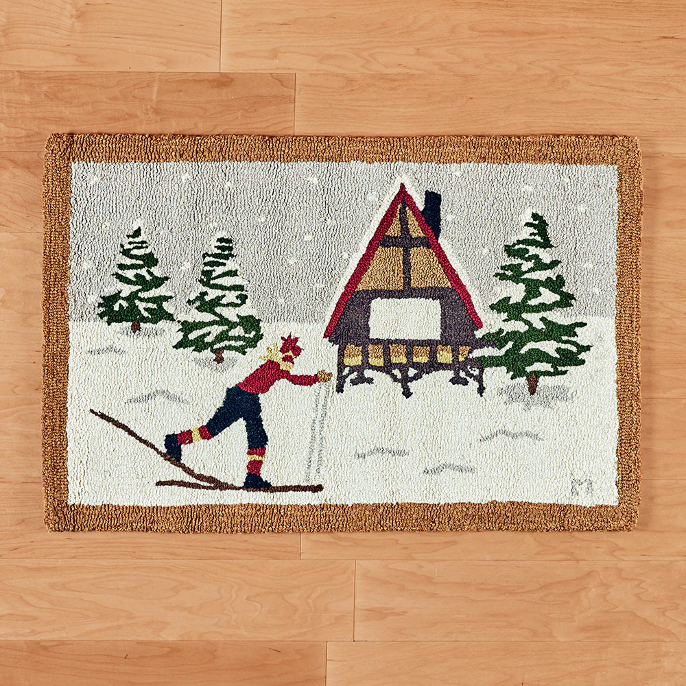 Chandler 4 Corners 2' x 3' Hooked Rug, Nordic Trek Cabin - Image 2
