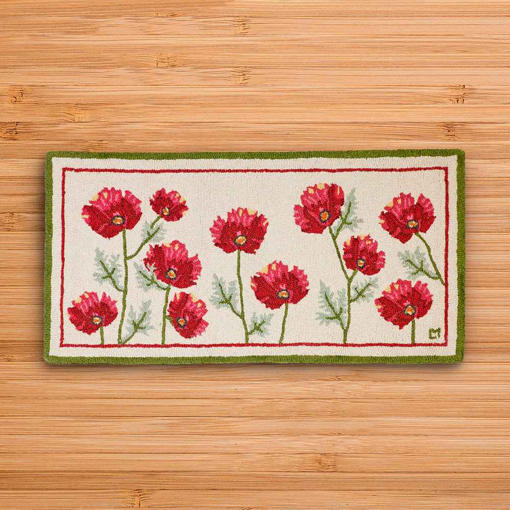 Chandler 4 Corners 2' x 4' Hooked Rug, Poppy Profusion - Image 2
