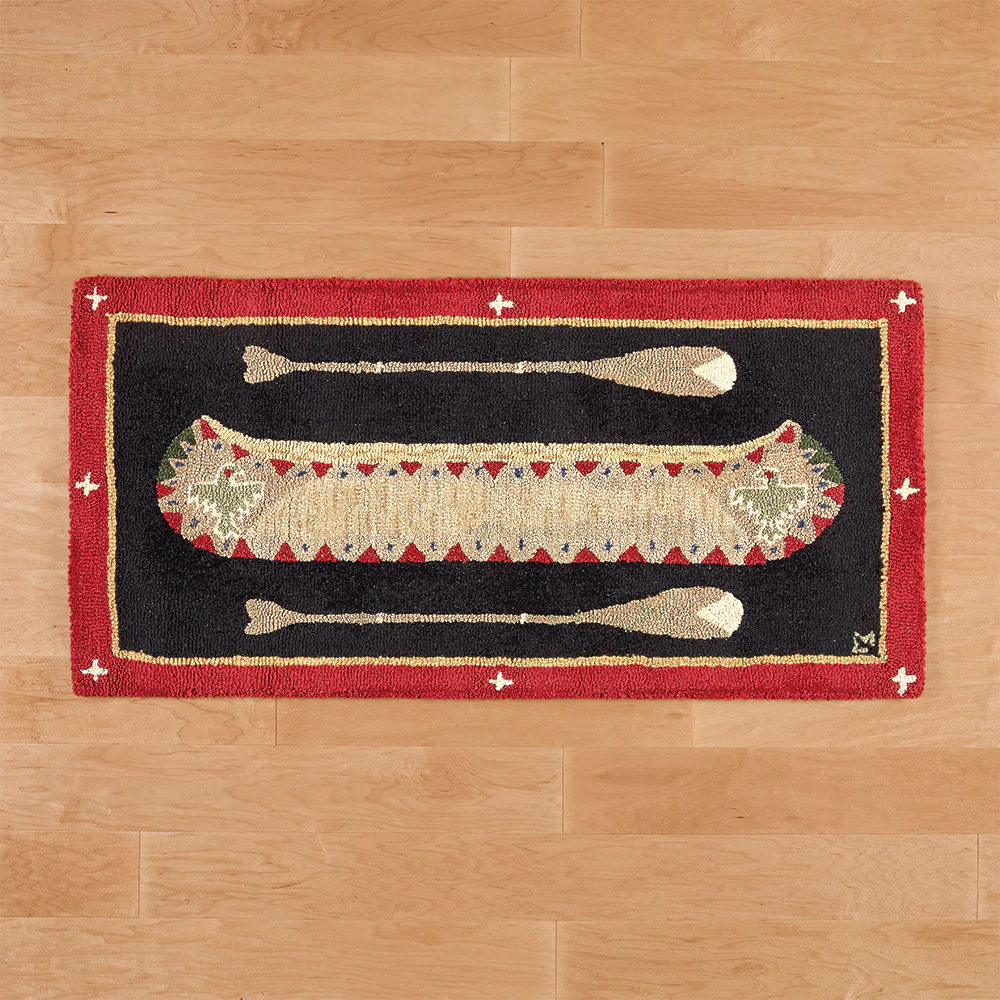 Chandler 4 Corners 2' x 4' Hooked Rug, Red Long Boat - Image 2