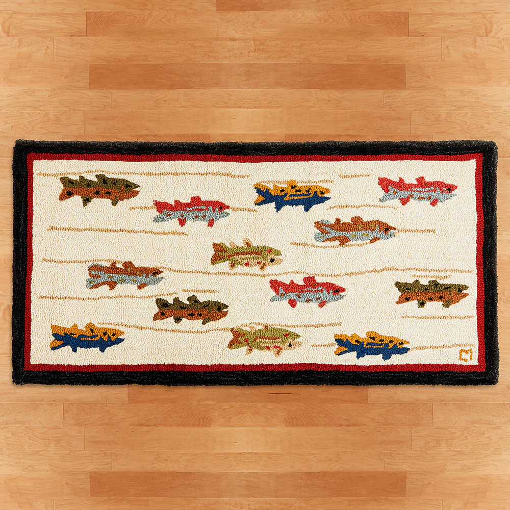 Chandler 4 Corners 2' x 4' Hooked Rug, Summer Trout - Image 2