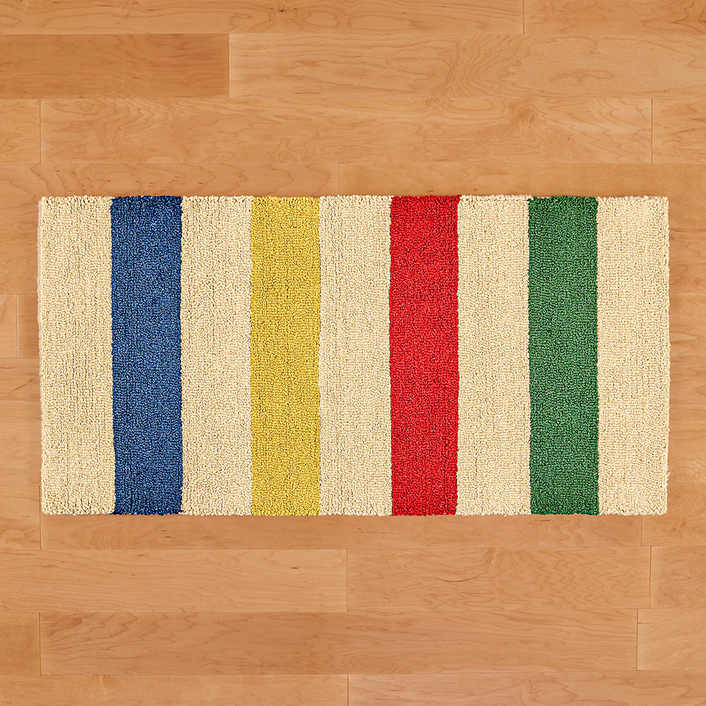 Chandler 4 Corners 2' x 4' Hooked Wool Rug, Hudson Bay Stripe