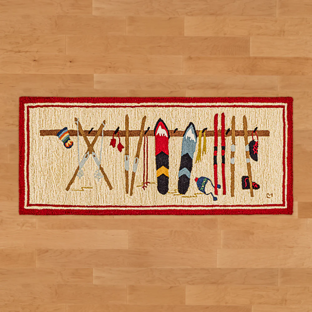 Chandler 4 Corners 30" x 6' Hooked Wool Runner, Ski Rack - Image 2