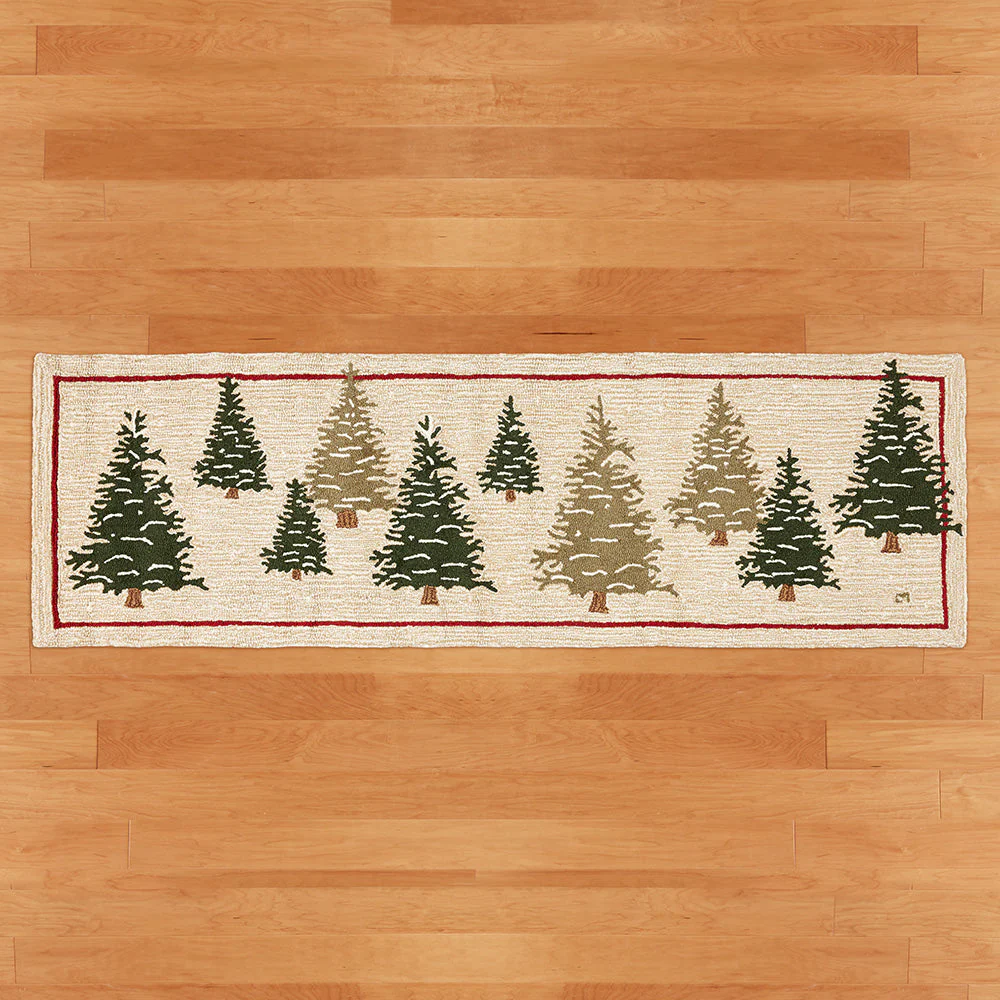 Chandler 4 Corners 30" x 8' Hooked Runner, Frosty Trees - Image 2