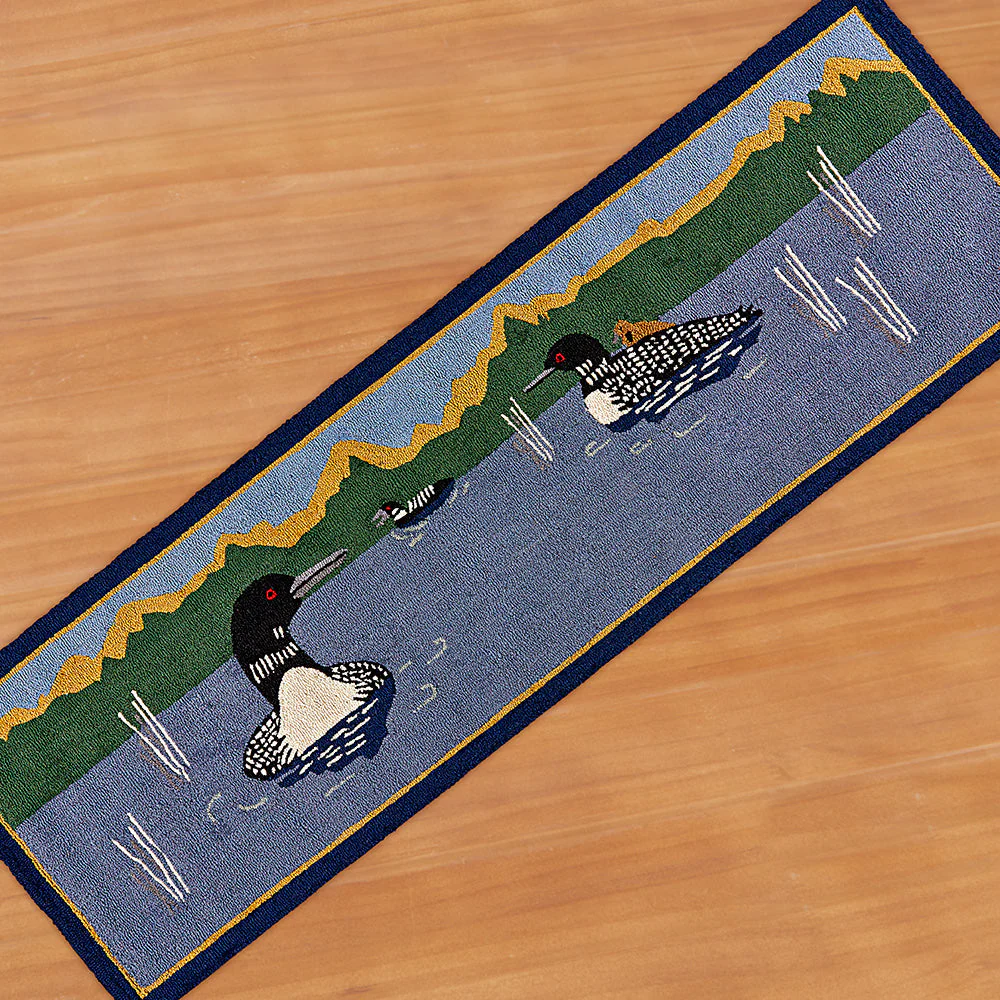 Chandler 4 Corners 30" x 8' Hooked Runner, Lake Loons