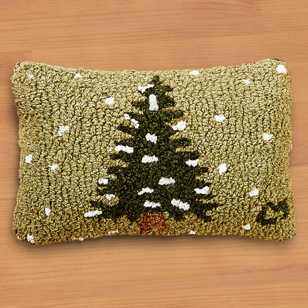 Chandler 4 Corners 8" x 12" Hooked Pillow, Flurries
