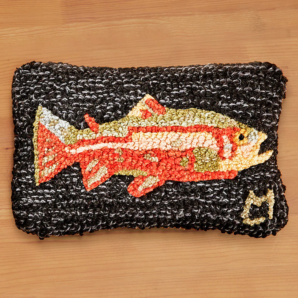 Chandler 4 Corners 8" x 12" Hooked Pillow, Steelhead Trout