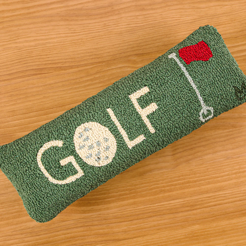 Chandler 4 Corners 8" x 24" Hooked Wool Pillow, "Golf"