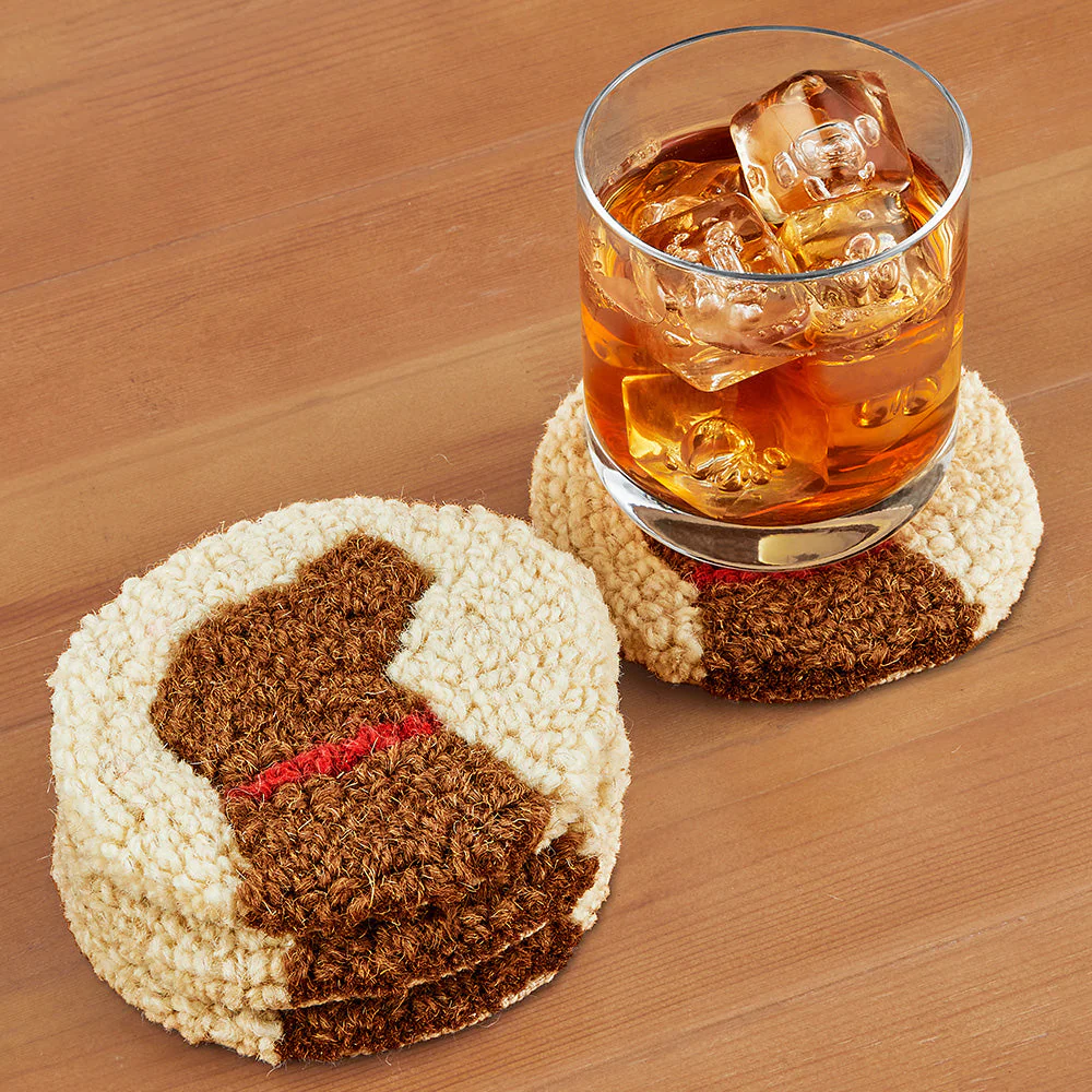 Chandler 4 Corners Hooked Wool Coaster Set, Lab - Image 4