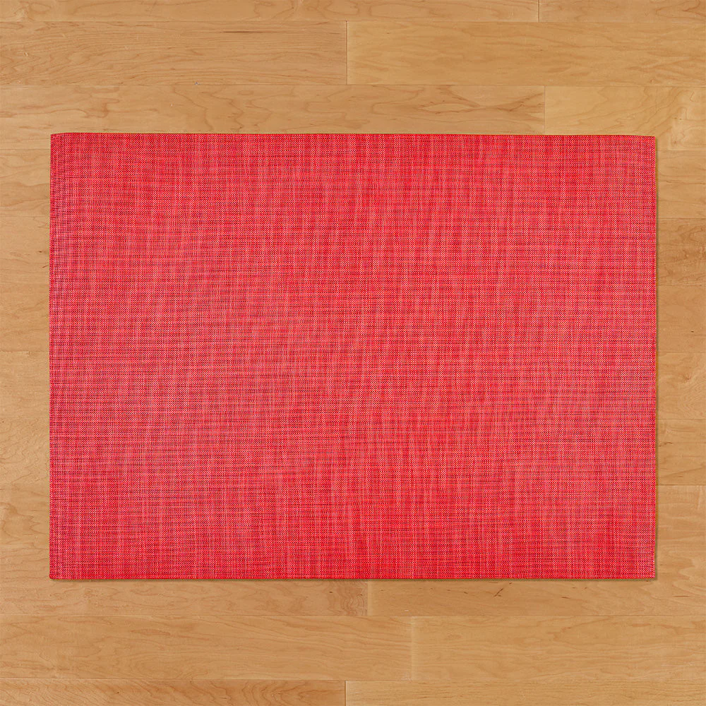 Chilewich 3' x 4' Mini Basketweave Rug Floor Mat, Scarlet - Image 2