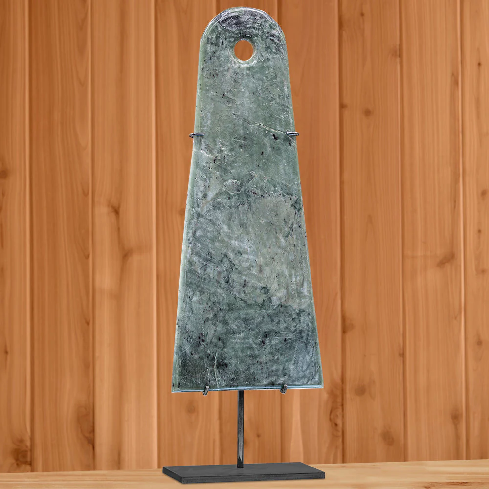 Chinese Turquoise Jade on Stand - Image 2