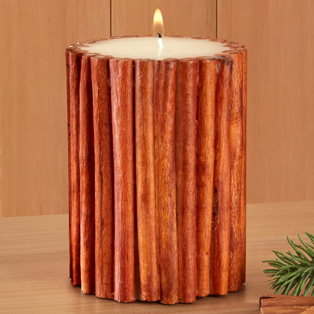 Cinnamon Stick-Scented Pillar Candles