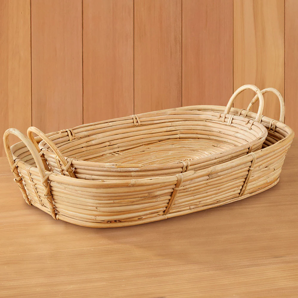 Coastal Woven Rattan Trays - Image 4