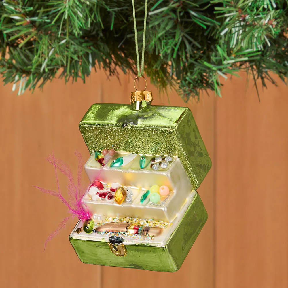 Cody Foster Glass Ornament, Tackle Box