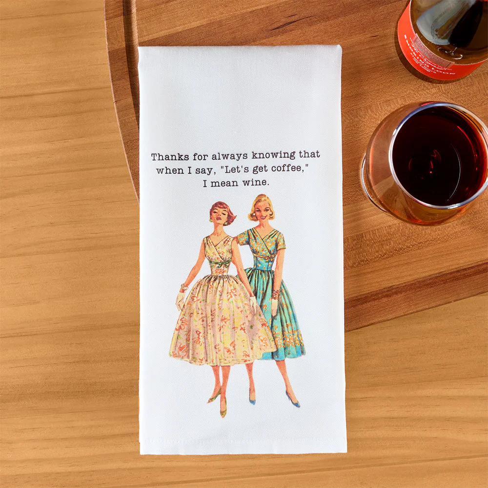 Cora & Pate Flour Sack Tea Towel, I Mean Wine