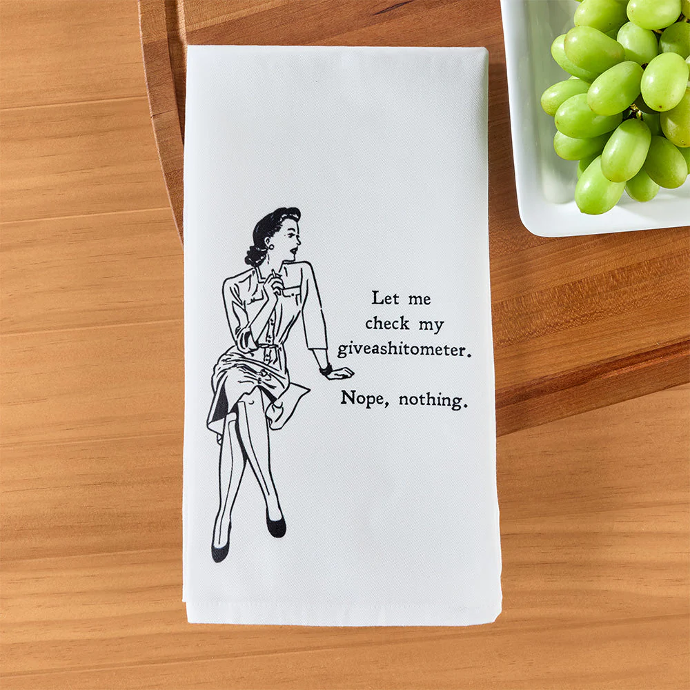 Cora & Pate Flour Sack Tea Towel, Let Me Check