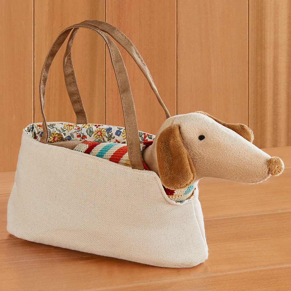 Dachshund Plush Toy in Carrier - Image 2