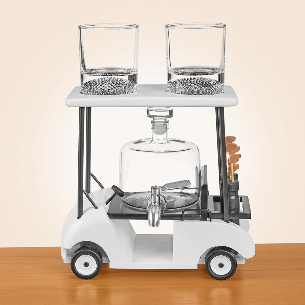 Decanter and Whiskey Glasses Set, Golf Cart - Image 2