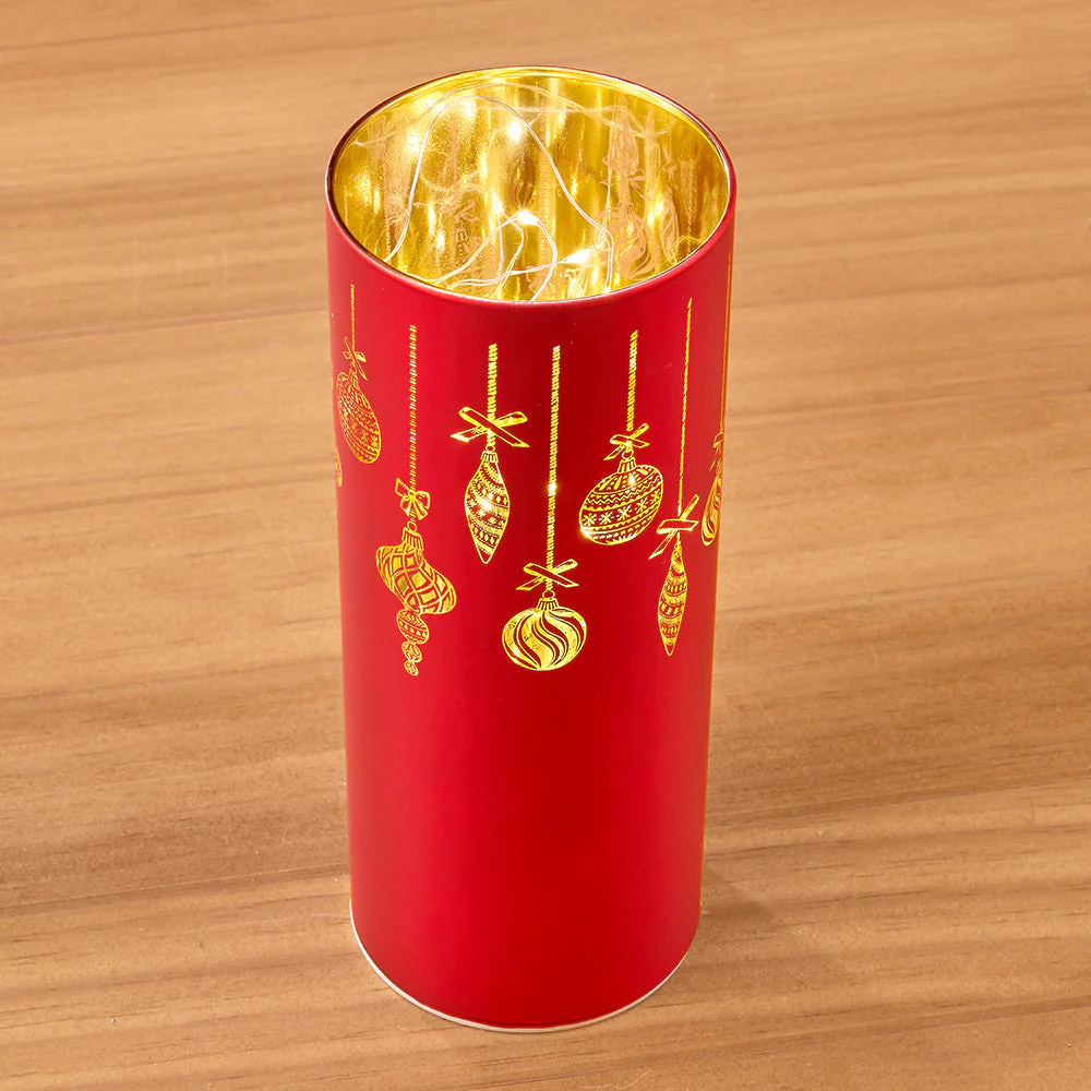 "Deck the Halls" LED Glass Hurricane - Image 4
