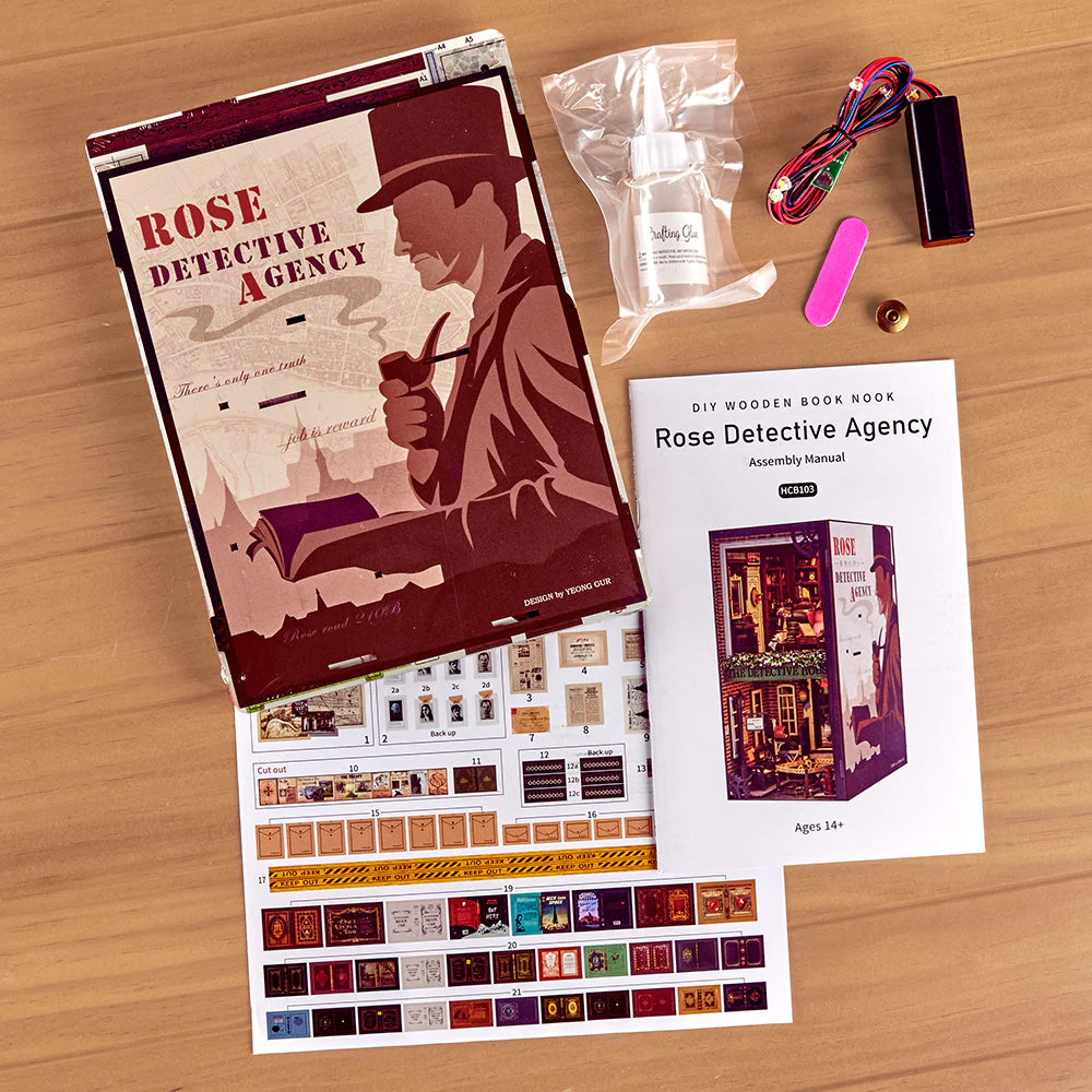 DIY Miniature Book Nook Model, Rose Detective Agency - Image 2